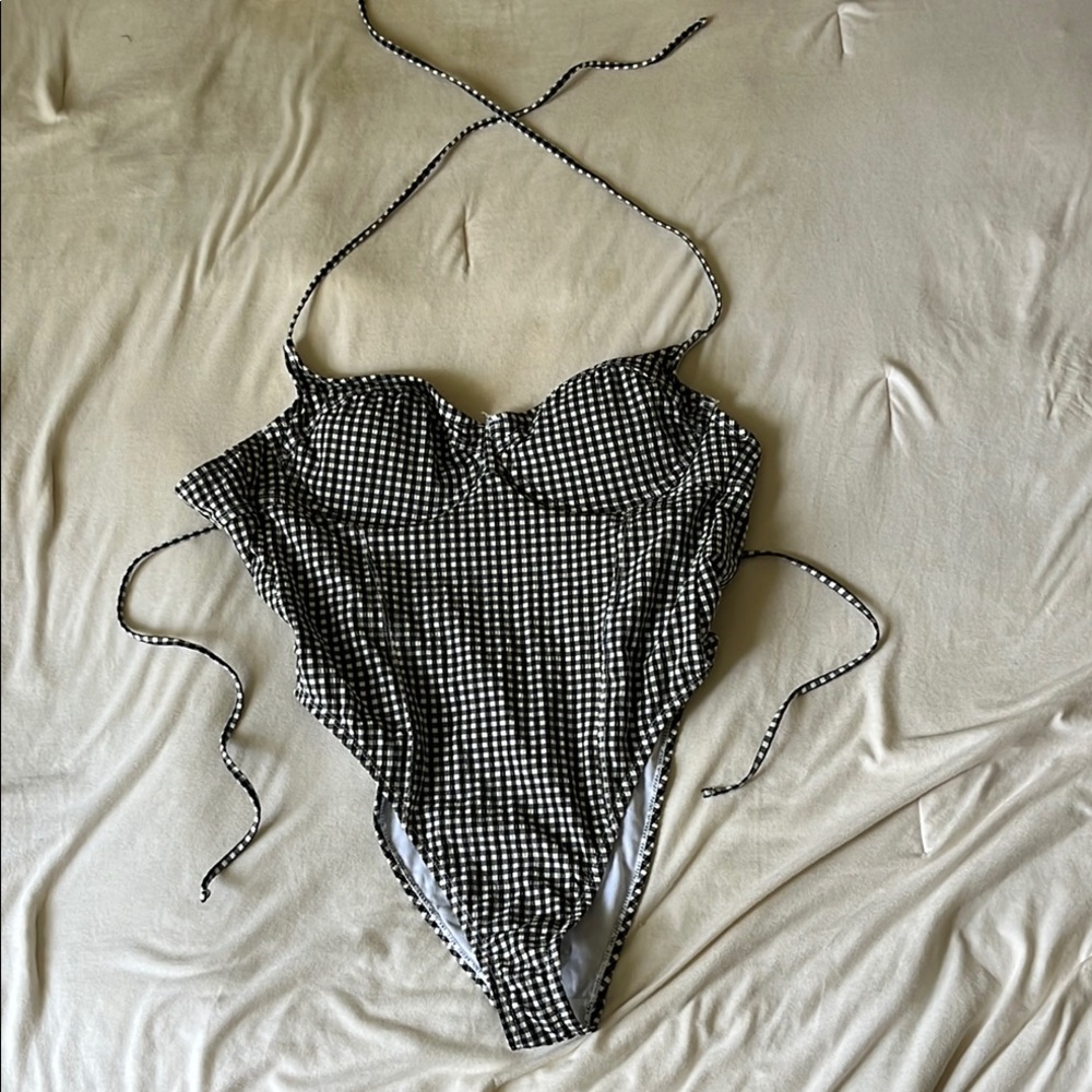 Forever 21 Monochrome Checkered Swimwear